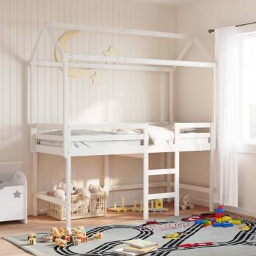 Kids' Bed Roof White - Fun Pine Wooden Design for Children's Rooms