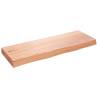 Rustic Wall Shelf in Light Brown Solid Oak - 80x30cm