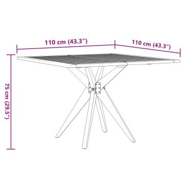 Garden Table Square 110x110 cm - Solid Acacia Wood