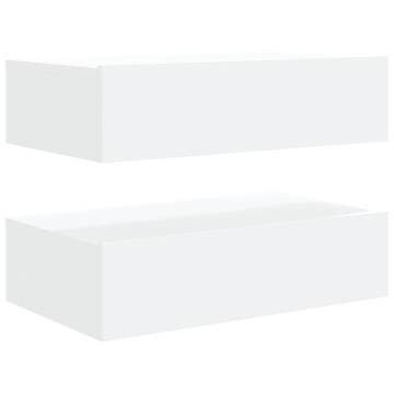 Stylish LED TV Cabinets - 2 pcs White 60x35x15.5 cm