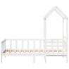 Stylish White Day Bed with Roof - Solid Pine - 90x190 cm