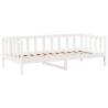 Stylish White Day Bed with Roof - Solid Pine - 90x190 cm