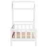 Stylish White Day Bed with Roof - Solid Pine - 90x190 cm