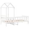 Stylish White Day Bed with Roof - Solid Pine - 90x190 cm