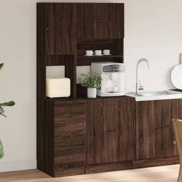 Brown Oak Kitchen Cabinet 95x50x180 cm - Durable Storage