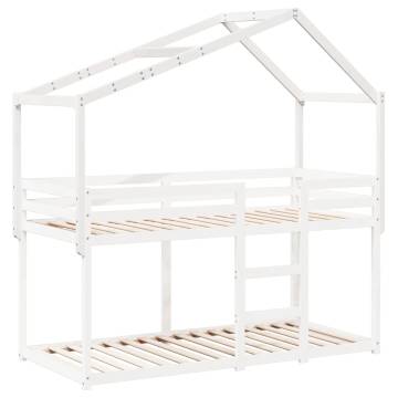 Kids' Bed Roof White | Solid Pine Wood | Fun & Sturdy Design