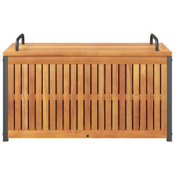 Outdoor Cushion Box - Solid Acacia Wood & Steel 85x45x45 cm