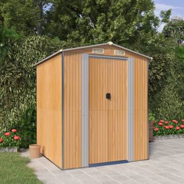 Light Brown Garden Shed - Galvanised Steel, 192x191x223 cm