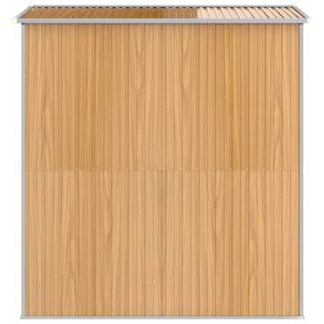 Light Brown Garden Shed - Galvanised Steel, 192x191x223 cm