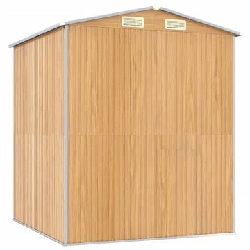 Light Brown Garden Shed - Galvanised Steel, 192x191x223 cm