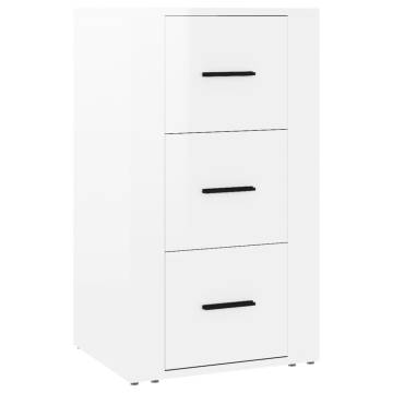 Stylish High Gloss White Sideboard - 40x33x70 cm