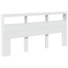 Stylish Headboard Cabinet with LED - Modern White Design