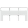 Stylish Headboard Cabinet with LED - Modern White Design