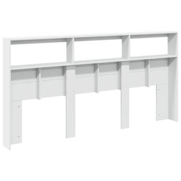 Stylish Headboard Cabinet with LED - Modern White Design