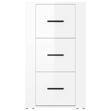 Stylish High Gloss White Sideboard - 40x33x70 cm