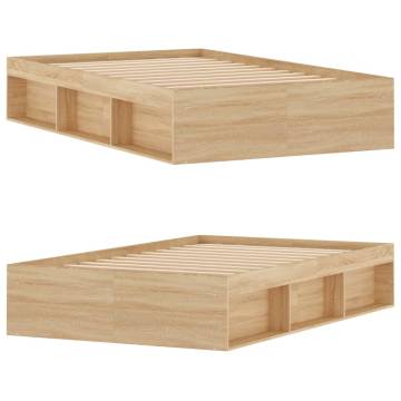 Sonoma Oak Bed Frame 120x200 cm - Modern & Practical Design