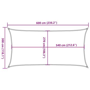 Sunshade Sail 3x6m Sand - UV Resistant & Durable HDPE