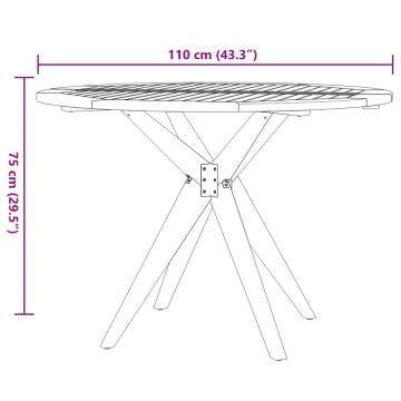 Round Acacia Garden Table Ø110x75 cm - Durable & Stylish