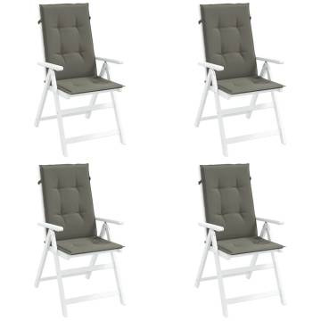 Highback Chair Cushions 4 pcs Melange Dark Grey | HipoMarket