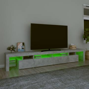 Modern TV Cabinet with LED Lights - Concrete Grey Design