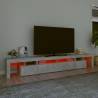 Modern TV Cabinet with LED Lights - Concrete Grey Design