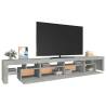 Modern TV Cabinet with LED Lights - Concrete Grey Design