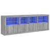 Modern Grey Sonoma Sideboard with LED Lights | HipoMarket