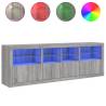 Modern Grey Sonoma Sideboard with LED Lights | HipoMarket