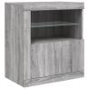 Modern Grey Sonoma Sideboard with LED Lights | HipoMarket