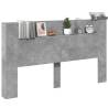 Stylish Headboard Cabinet with LED - Concrete Grey | Hipo Market