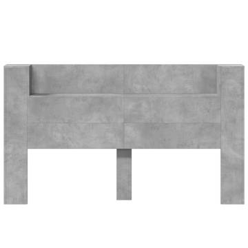 Stylish Headboard Cabinet with LED - Concrete Grey | Hipo Market