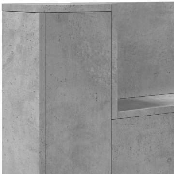 Stylish Headboard Cabinet with LED - Concrete Grey | Hipo Market