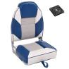 2 Piece Foldable Boat Seat Set High Backrest Colour white and blue Quantity in Package 1 Model with swivel 