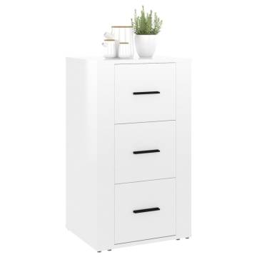 Stylish High Gloss White Sideboard - 40x33x70 cm