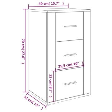 Stylish High Gloss White Sideboard - 40x33x70 cm