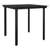 Garden Dining Table Black 80x80 cm - Steel & Glass | HipoMarket