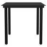 Garden Dining Table Black 80x80 cm - Steel & Glass | HipoMarket