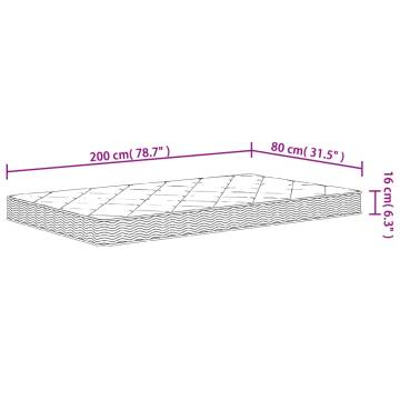 Foam Mattress Medium Soft 80x200 cm - Comfort & Durability