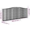 Arched Gabion Baskets - 4 pcs, Galvanised Iron Garden Barrier