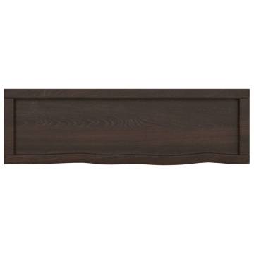 Dark Brown Solid Wood Bathroom Countertop 100x30 cm | Hipo Market