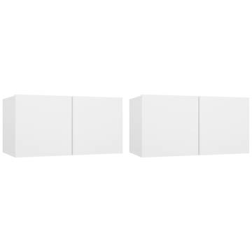 Hanging TV Cabinets 2 pcs White - Modern Storage Solution