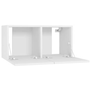 Hanging TV Cabinets 2 pcs White - Modern Storage Solution