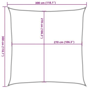 Sunshade Sail 3x3m HDPE Square Sand - UV Protection | HipoMarket