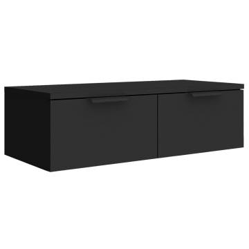 Stylish Black Wall Cabinet - 68x30x20 cm Engineered Wood