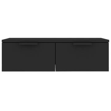 Stylish Black Wall Cabinet - 68x30x20 cm Engineered Wood