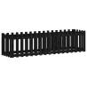 Garden Raised Bed with Fence Design - Black 200x50 cm