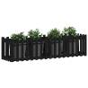 Garden Raised Bed with Fence Design - Black 200x50 cm