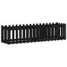 Garden Raised Bed with Fence Design - Black 200x50 cm