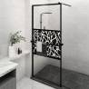 Stylish Walk-in Shower Wall with Shelf Black 90x195 cm