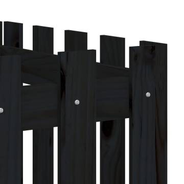 Garden Raised Bed with Fence Design - Black 200x50 cm